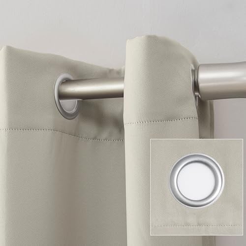 Sun Zero Soho 2-pack Blackout Energy Efficient Grommet Curtain Panel Pair, 54" x 108", Pearl - Image 2