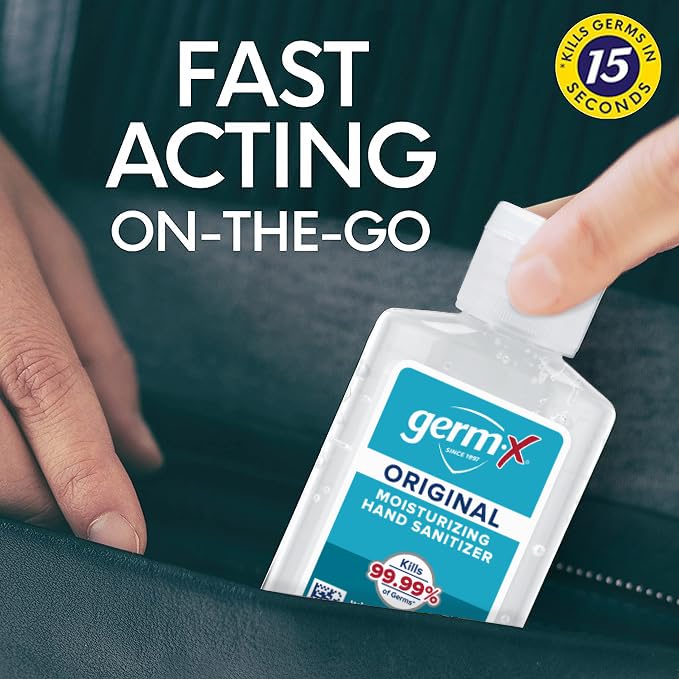 Germ-X Original Hand Sanitizer, 2 Fl Oz (Pack of 6), Less Drying Moisturizing Gel with Vitamin E, No Rinse Formula, Display Pack, Mini Travel Size for On-The-Go - Image 4