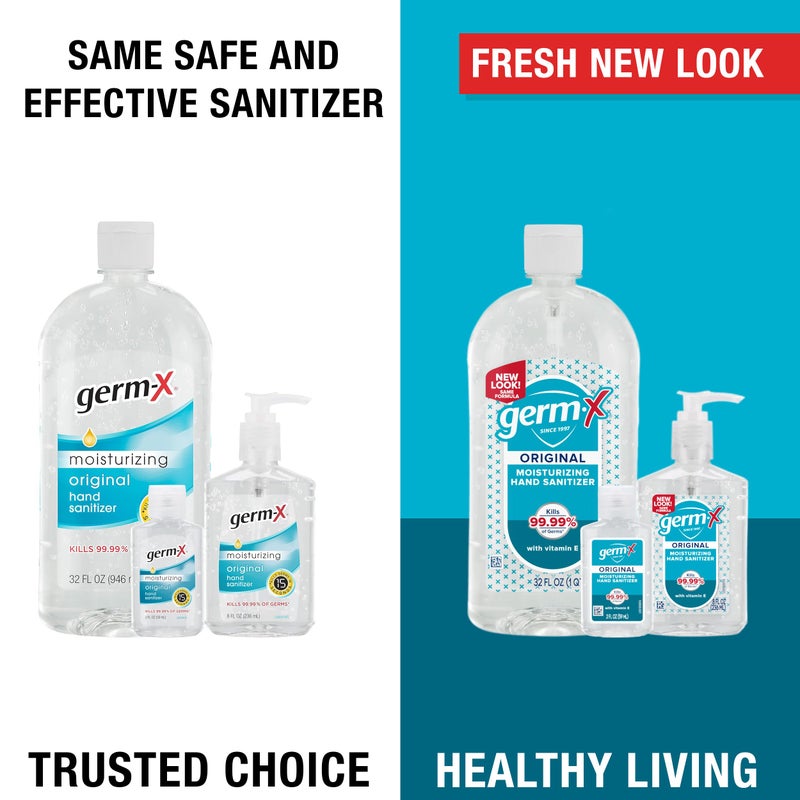 Germ-X Original Hand Sanitizer, 2 Fl Oz (Pack of 6), Less Drying Moisturizing Gel with Vitamin E, No Rinse Formula, Display Pack, Mini Travel Size for On-The-Go - Image 2
