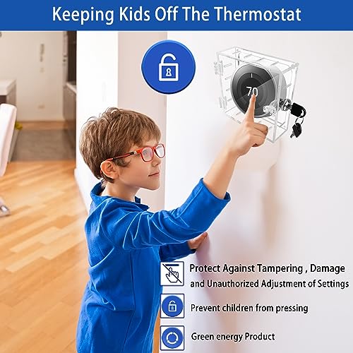 Young Dance Thermostat Lock Box with Key Thermostat Cover Universal Thermostat Lock Box Clear Small Thermostat Guard for Wall Thermostats for All Type Nest Thermostat 4.72''*4.53''*1.97'' or Smaller - Image 5