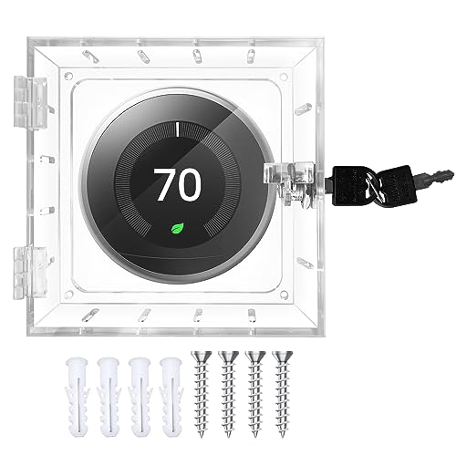 Young Dance Thermostat Lock Box with Key Thermostat Cover Universal Thermostat Lock Box Clear Small Thermostat Guard for Wall Thermostats for All Type Nest Thermostat 4.72''*4.53''*1.97'' or Smaller - Image 1