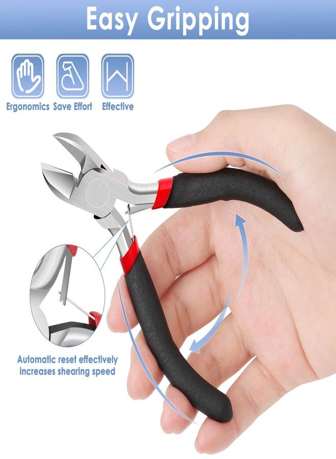 Billbotk Wire Cutters, Small Side Cutters Wire Cutting Tool Flush Cutting Pliers Wire Snips Plastic Nipper Tool for Crafts, Jewelry Making, Floral Wire, Zip Ties, Cable Ties - Image 3