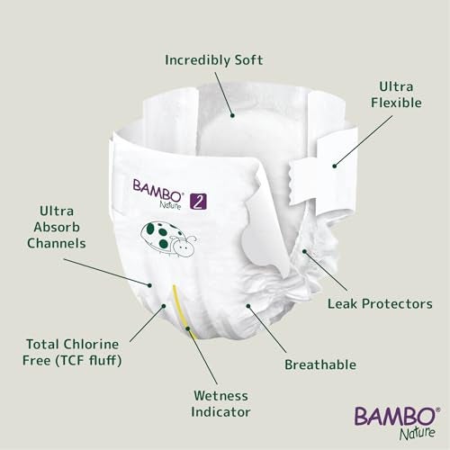 Bambo Nature Premium Baby Tape Diapers for Baby Small Size (3-6 Kgs) - Super Absorbent, Breathable, Extra Soft, Dermatologically Tested, Hypoallergenic Infant Nappies With Wetness Indicator, 180 Count (30 Count, Pack of 6) - Image 3