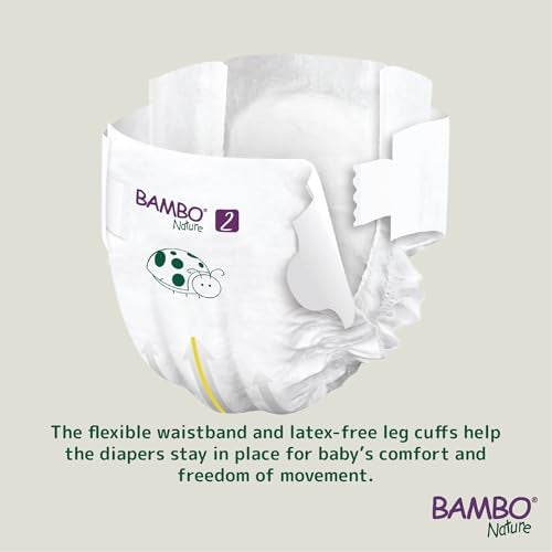 Bambo Nature Premium Baby Tape Diapers for Baby Small Size (3-6 Kgs) - Super Absorbent, Breathable, Extra Soft, Dermatologically Tested, Hypoallergenic Infant Nappies With Wetness Indicator, 180 Count (30 Count, Pack of 6) - Image 2