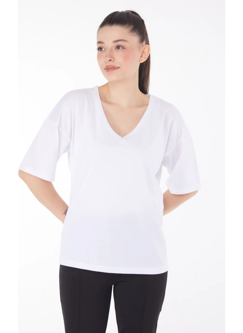 Tofisa Plain Mid Women's White T-Shirt - 25848