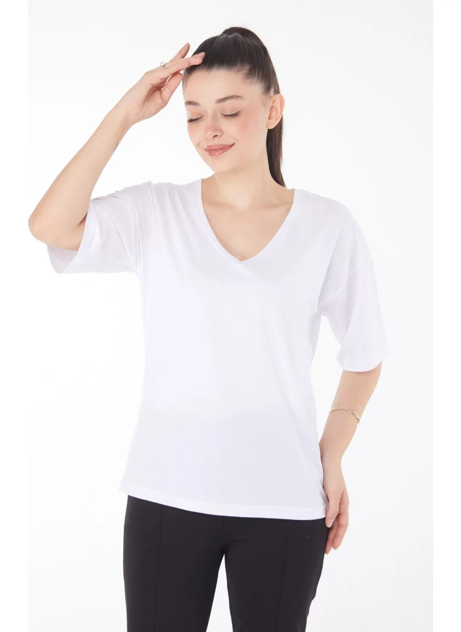 Tofisa Plain Mid Women's White T-Shirt - 25848