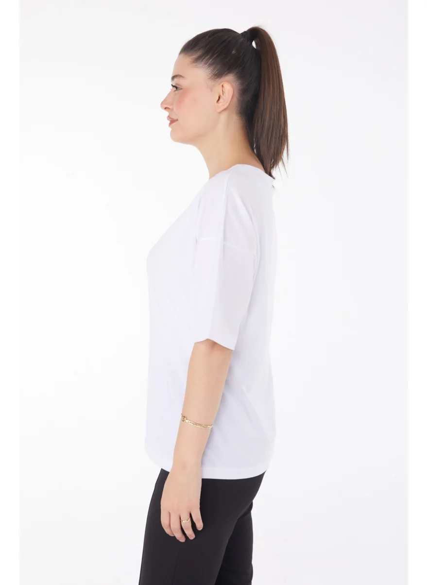 Tofisa Plain Mid Women's White T-Shirt - 25848