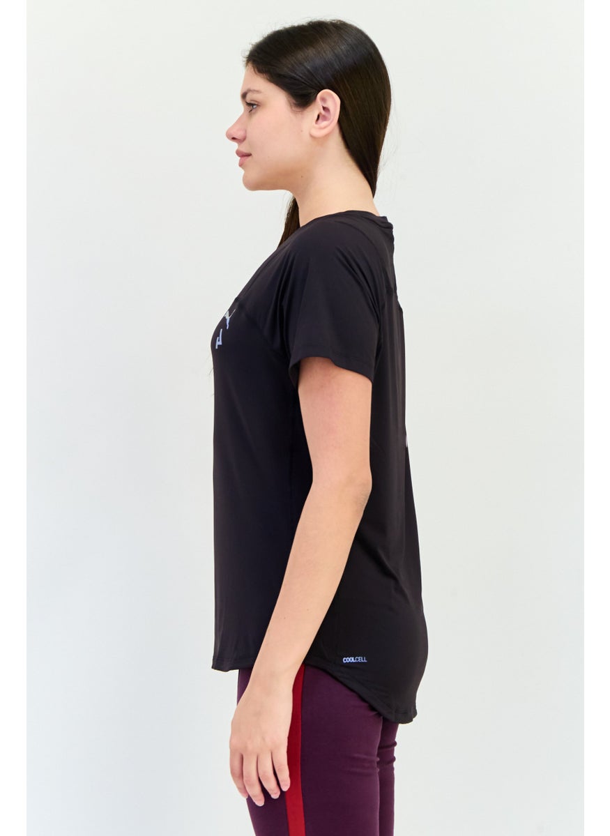 PUMA Women Sportswear Fit Short Sleeves Training T-Shirt, Black  - Image 2