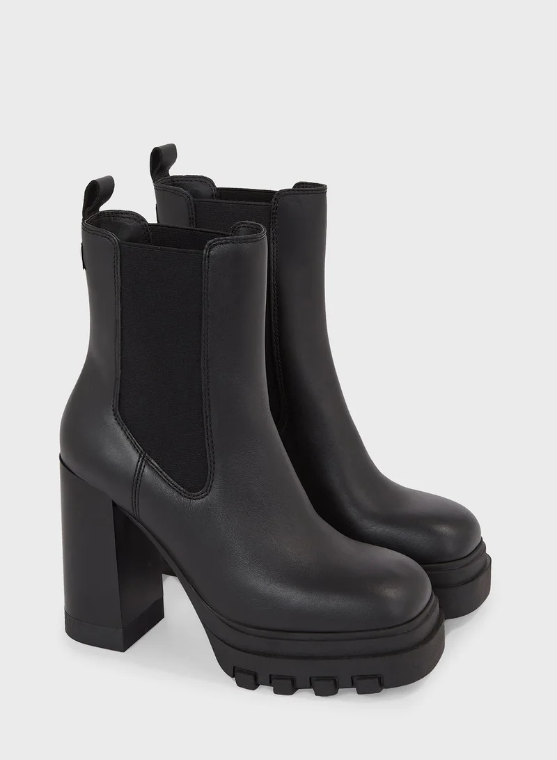 TOMMY JEANS Block Heel Chelsea Boots