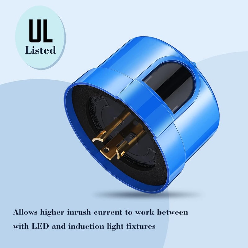 Macarrie 6 Pcs Twist Lock Photocell Sensor Auto on off Photocell Switch Dusk to Dawn Light Control Light Sensor for Outdoor Lights 120V to 277V Blue - Image 3