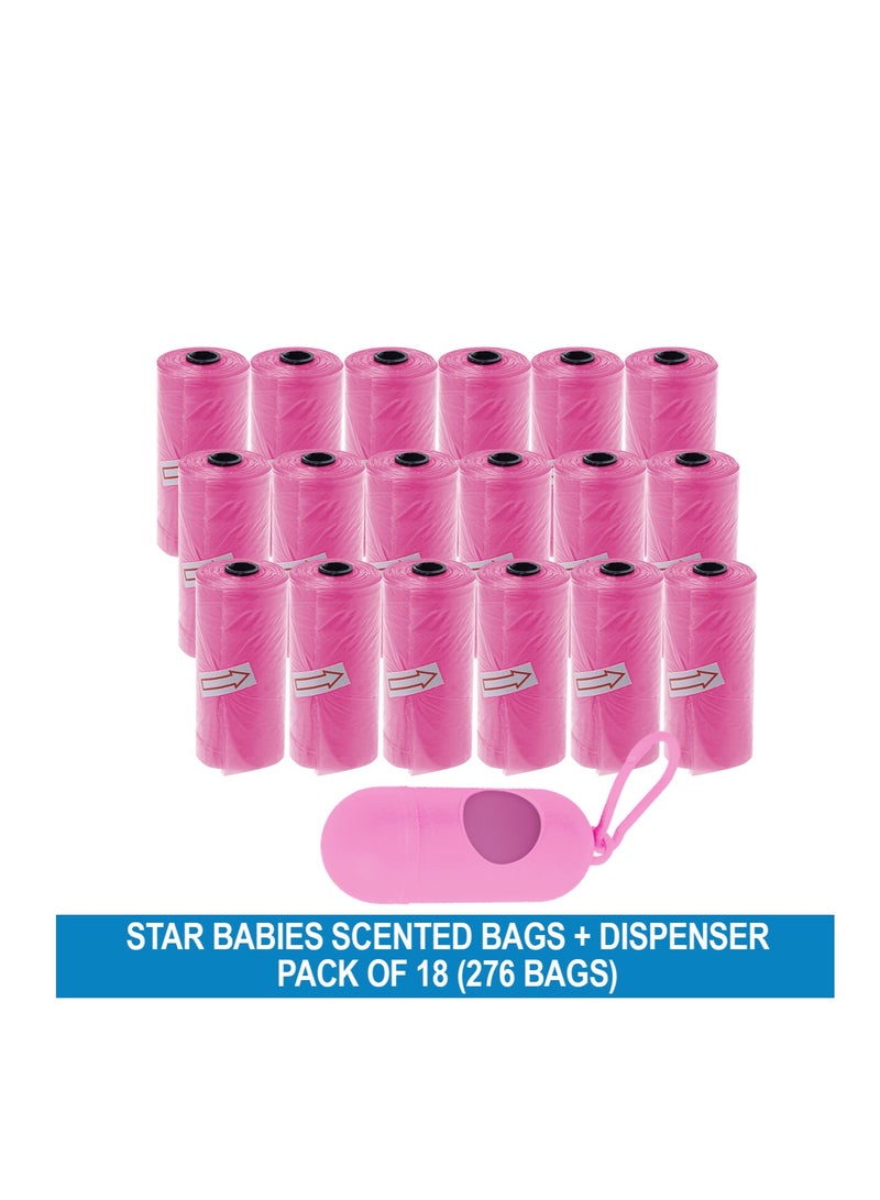 STAR BABiES أكياس معطرة قابلة للاستخدام مرة واحدة من ستار بيبيز - عبوة من 18 (276 كيس) وموزع - وردي - Image 2