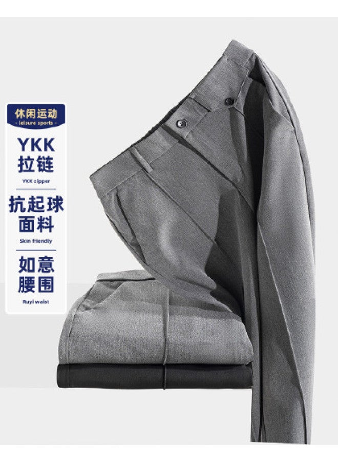 Fomoce hot Basic Solid Color Comfortable Business Casual Men's Dress Pants For Spring/autumn - Image 1