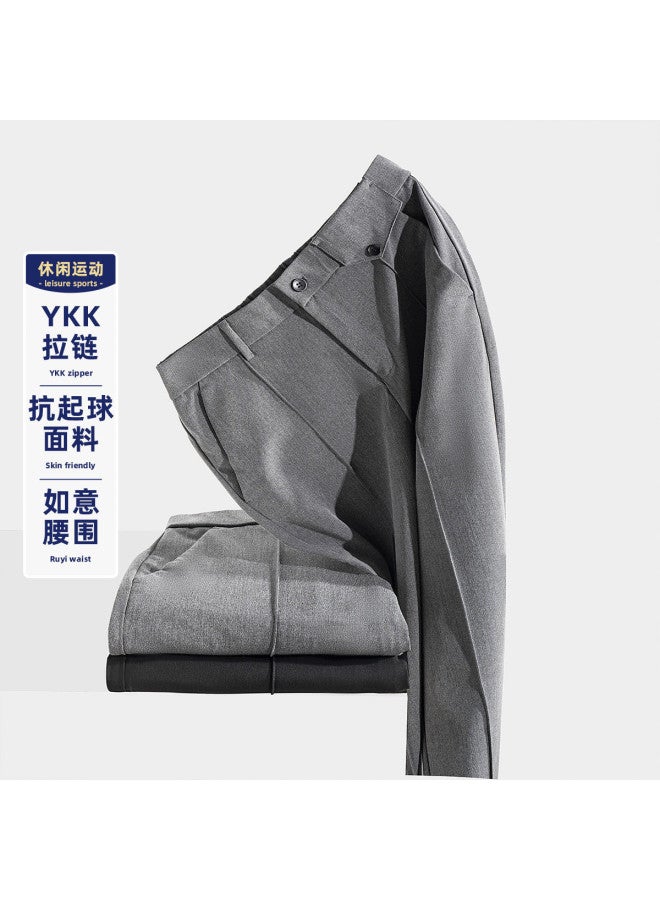 Fomoce hot Basic Solid Color Comfortable Business Casual Men's Dress Pants For Spring/autumn - Image 2