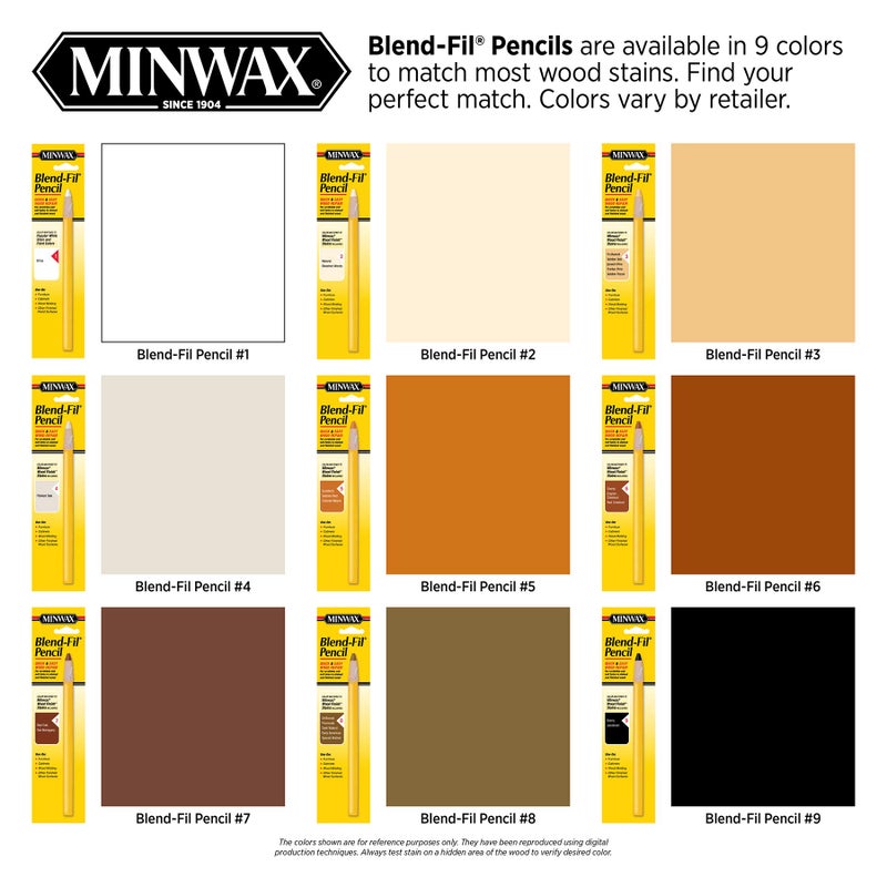 Minwax 110096666 No 9 Blend-Fil Wood Repair Stain Pencil, Ebony Jacobean - Image 1
