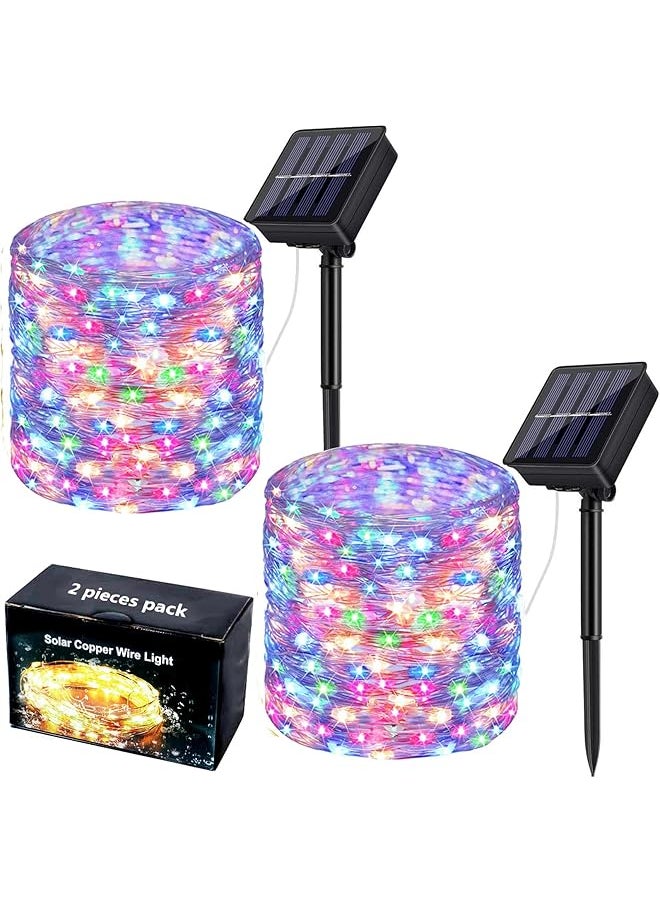 The Bros Extra-Long Solar String Lights Outdoor, 2-Pack Each 72FT 200 LED Solar Lights Outdoor, Waterproof 8 Modes Solar Fairy Lights for Diwali Ramadan Halloween Christmas Decoration Party Garden (Colorful)  - Image 1