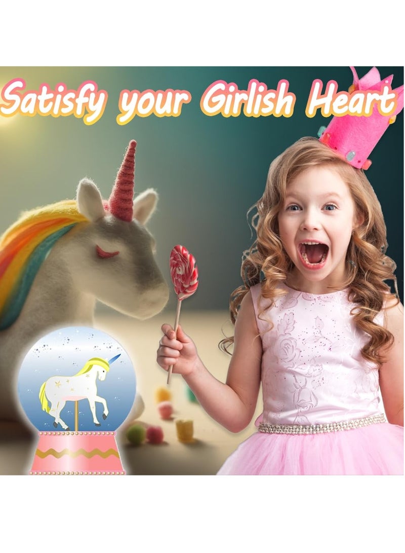 KASTWAVE Unicorn Snow Globes for Girls, 100MM Pink Glitter Glass Snow Globes for Adults Kids Birthday Gift, Rotating Unicorn Music Box with Music for Home Decoration Girls, Babies Birthday (Pink) - Image 4