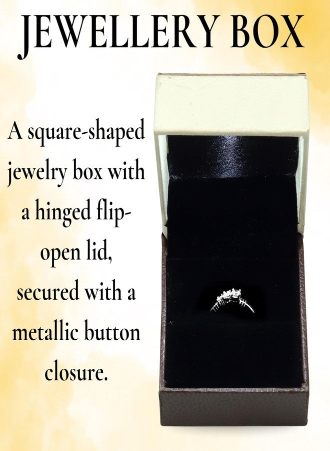 FEBTECH Jewellery Gift Box with LED Light | Ring Storage and Presentation Case for Proposals, Engagements, Weddings & Anniversaries | Durable Ring Holder with Soft Interior – Brown & Cream Design - Image 3