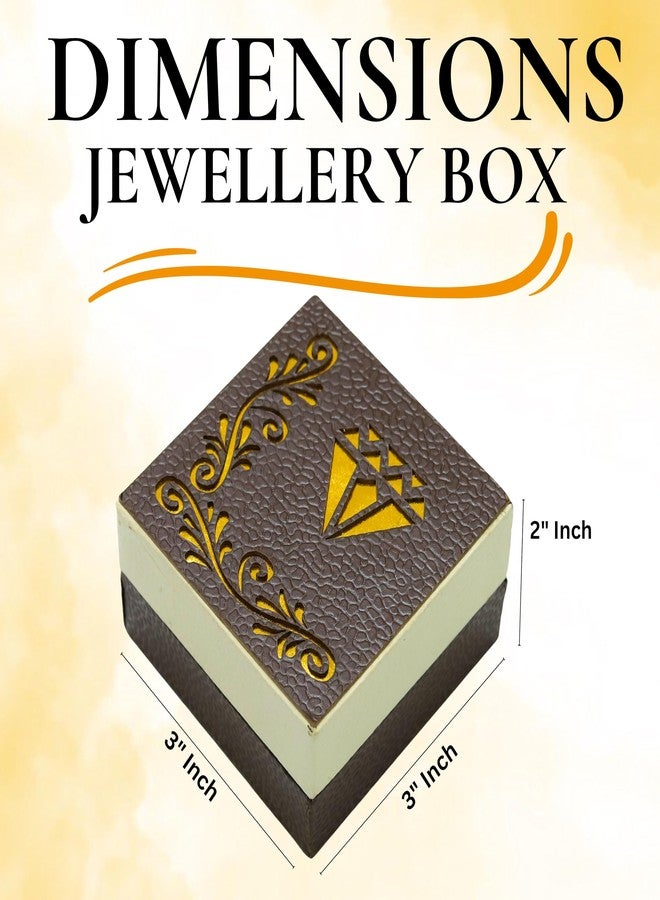 FEBTECH Jewellery Gift Box with LED Light | Ring Storage and Presentation Case for Proposals, Engagements, Weddings & Anniversaries | Durable Ring Holder with Soft Interior – Brown & Cream Design - Image 2