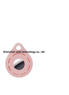 Drop Apple Airtag Protective Case Airtags Silicone Protective Case Apple Tracker Protective Case-Colour:Pink-Applicable Model:With Round Spring Buckle