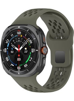 ZORE Galaxy Watch Ultra 47MM KRD-119 Perforated Design Silicone Strap-Deep Green  - Image 1