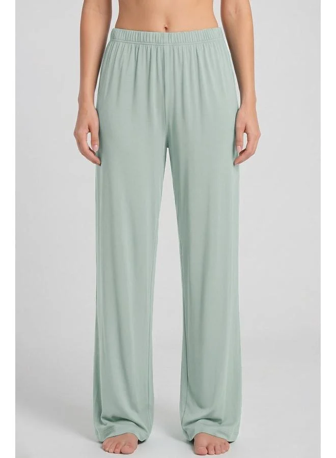 Aytuğ Egyptian Women's Viscose Straight Cut Bottom Pajama – Light Green.