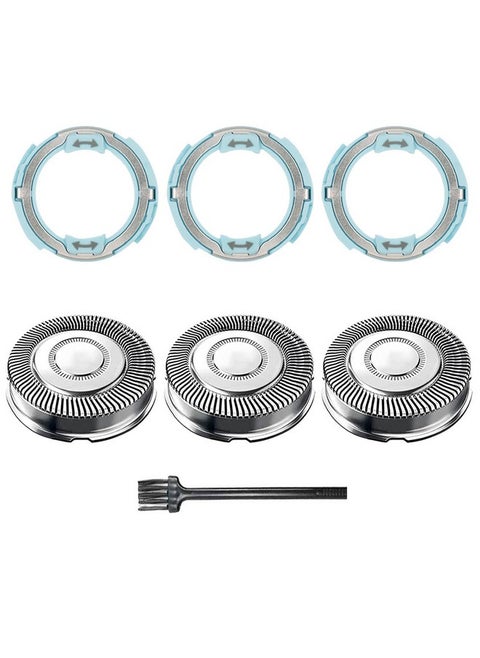 Sh70 Replacement Heads For Philips Norelco Series 7000 With S7788 S7000 Shaver Retaining Rings 3Pc Pack.