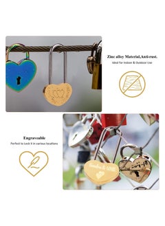 Y&D Love Lock Without Key, Solid Brass Heart Lock, Engraved You Forever Padlocks for Wedding, Anniversary, Valentine's Day, Travel, 2Pcs  - Image 3