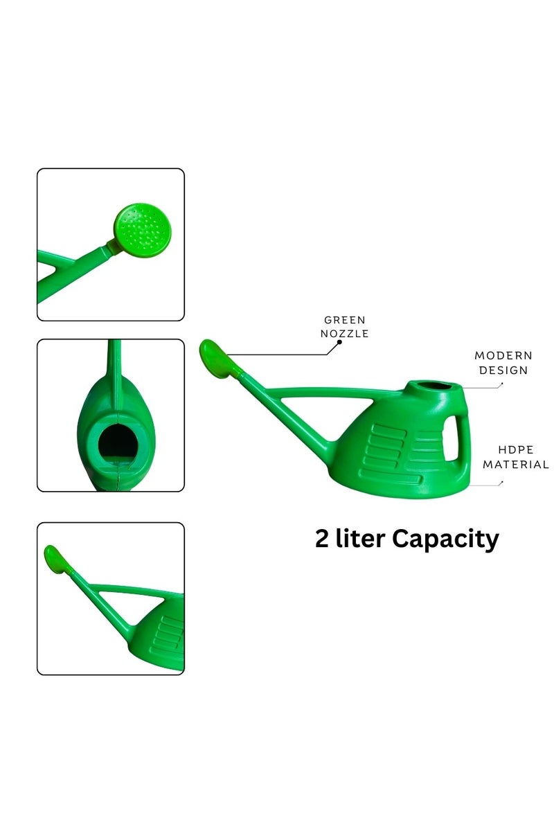 SNH Watering Can, Plant water sprayers, plant watering kettle | 2 Ltr | premium Plastic Gardening Tool For Plant Watering, Gardening Water Shower, Irrigation, Fertilizer & Insecticide Spray | Comes With detachable Shower Nozzle | Available In Green color. - Image 2