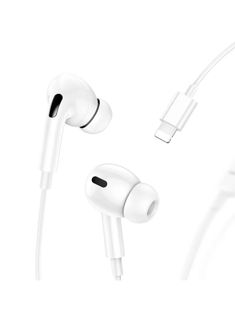 Generic - Wired Earbuds Headphones with Lightning Plug u0026 Microphone, Built-in Volume Control, High Bass Stereo Wired Earphones for iPhone, iPad, u0026 Compatible with Other Lightning Port Devices, White - Image 1