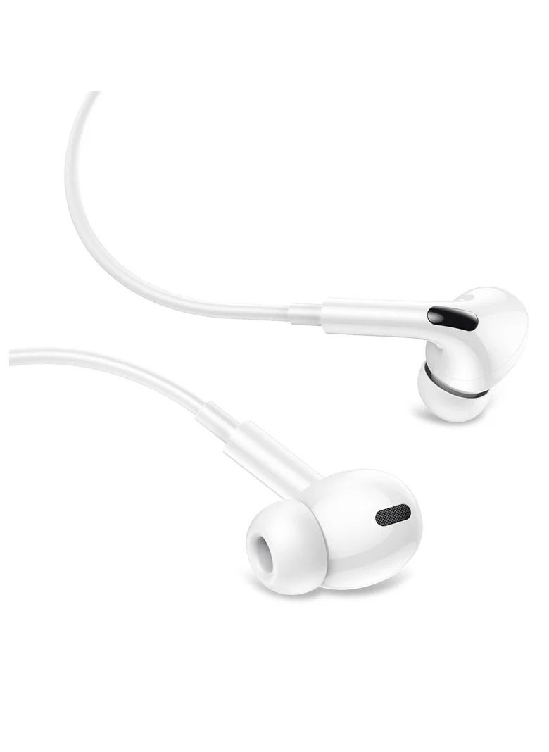 Generic - Wired Earbuds Headphones with Lightning Plug u0026 Microphone, Built-in Volume Control, High Bass Stereo Wired Earphones for iPhone, iPad, u0026 Compatible with Other Lightning Port Devices, White - Image 1