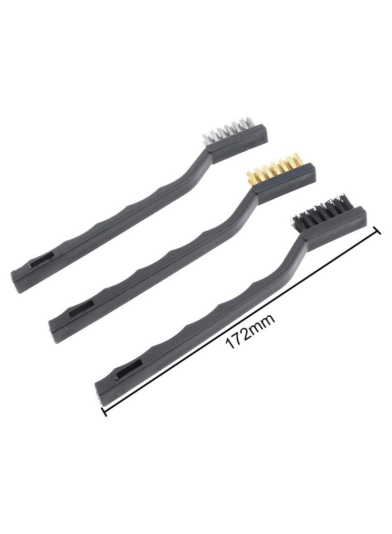 طقم 3 فرش سلك للتنظيف (نحاس – ستانلس ستيل – نايلون) لإزالة الصدأ والأوساخ والشحوم من المعادن والخشب والبلاستيك - Image 2