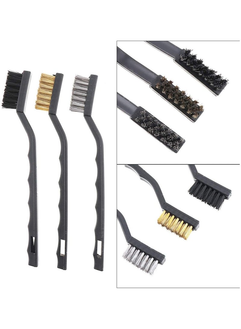 طقم 3 فرش سلك للتنظيف (نحاس – ستانلس ستيل – نايلون) لإزالة الصدأ والأوساخ والشحوم من المعادن والخشب والبلاستيك - Image 3