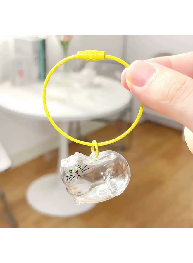 New Transparent Cat Hair Storage Box Pendant Capsule Keychain Ornament