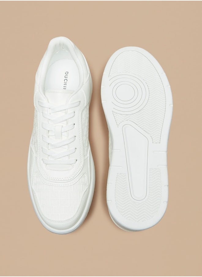 DUCHINI Men's Textured Lace-Up Sneakers  - Image 4