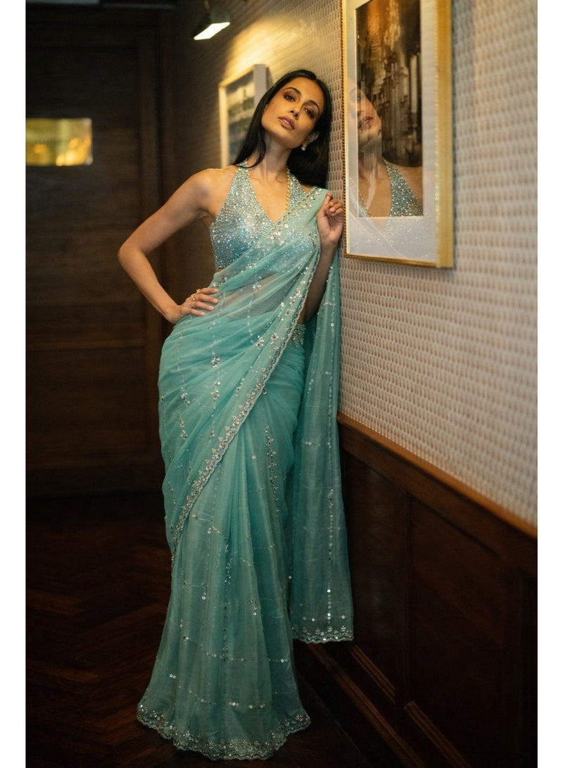 Aqua Aura Saree