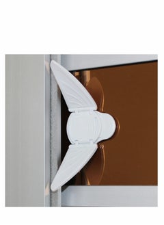 Sliding Door Window Lock Safely Secure Sliding Window and Doors No Tools Required Works on Glass or Wood Baby Safety Locks Easy Installation for Cabinets and Drawers More (2Pack, White)
