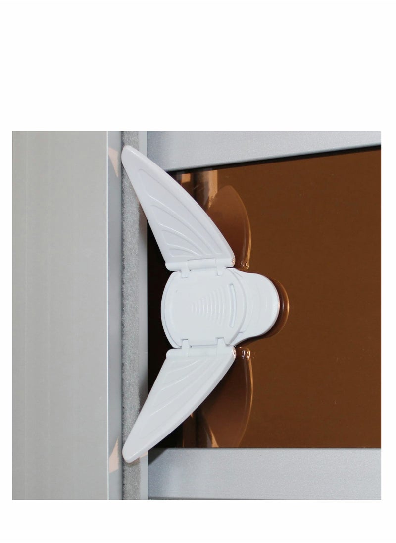 Excefore - Sliding Door Window Lock Safely Secure Sliding Window and Doors No Tools Required Works on Glass or Wood Baby Safety Locks Easy Installation for Cabinets and Drawers More (2Pack, White) - Image 1