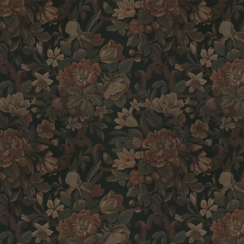 Dimoon Vintage Wallpaper Peel and Stick Dark Green Floral Wallpaper 16.1"x236"Flower Leaf Contact Paper for Bedroom Thicken Waterproof Self Adhesive Wall Paper Removable Shelf Liner Vinyl Roll - Image 1