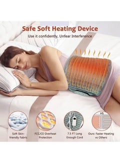 XiuWoo Newest Heating Pad for Back Pain and Cramps Relief, Large Menstrual Heating Pad for Period, Upgraded 4 Timer Auto Off & 6 Heat Level Electric Heat Pad with Belt, Dry & Moist Therapy  - Image 2