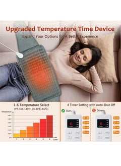 XiuWoo Newest Heating Pad for Back Pain and Cramps Relief, Large Menstrual Heating Pad for Period, Upgraded 4 Timer Auto Off & 6 Heat Level Electric Heat Pad with Belt, Dry & Moist Therapy  - Image 5