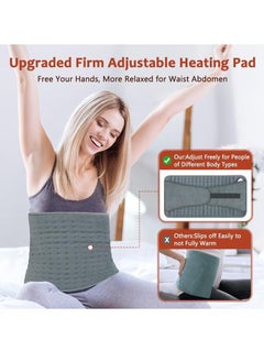 XiuWoo Newest Heating Pad for Back Pain and Cramps Relief, Large Menstrual Heating Pad for Period, Upgraded 4 Timer Auto Off & 6 Heat Level Electric Heat Pad with Belt, Dry & Moist Therapy  - Image 3