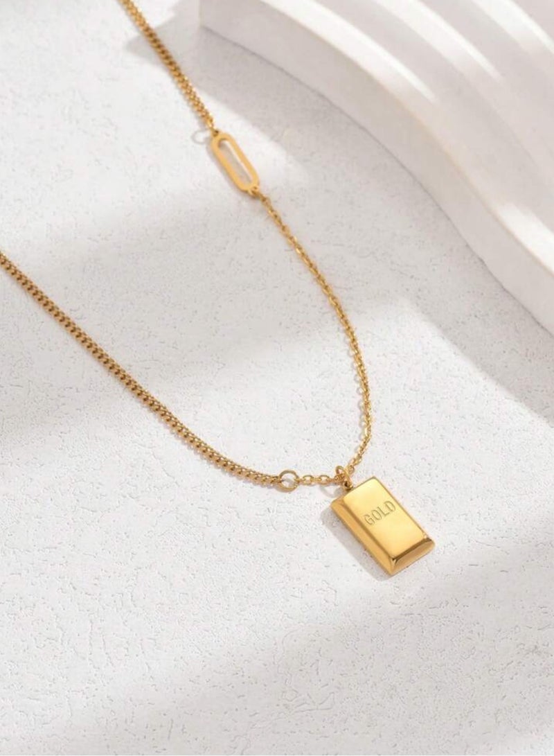 نيو ستايل سلسال نسائي فاخر مصنوع من الاستانلس ستيل مطلي باللون الذهبي عيار 18 - Image 3