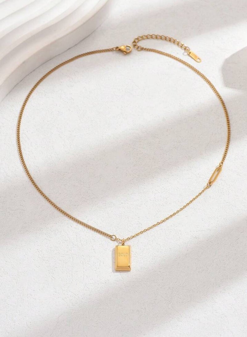 نيو ستايل سلسال نسائي فاخر مصنوع من الاستانلس ستيل مطلي باللون الذهبي عيار 18 - Image 4