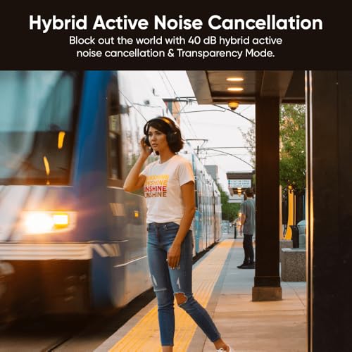 WYZE Noise Cancelling Headphones and Hard Case for Travel, Wireless Over The Ear Bluetooth Headphones with Active Noise Cancellation, Transparency Mode, Clear Voice Pick-up, Alexa Built-in - Image 3