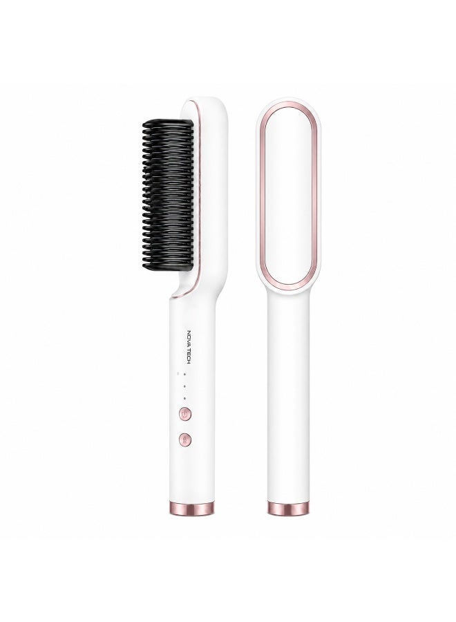 NOVA TECH Electric Hair Straightener Brush Fast Heating Anti-Scald Hair Straightening Comb for Styling - Image 1