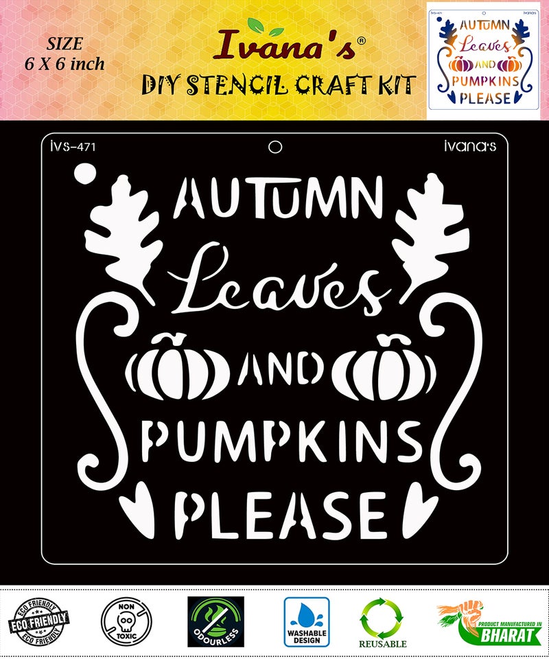 Ivana's Quotes Stencil for Art & Craft, Reusable DIY Decorative Stencil for Painting on Canvas, Fabric, Cloth, Paper, Glass, Furniture and Wall, Size - 6 x 6 inch, IVS-471 - Image 1