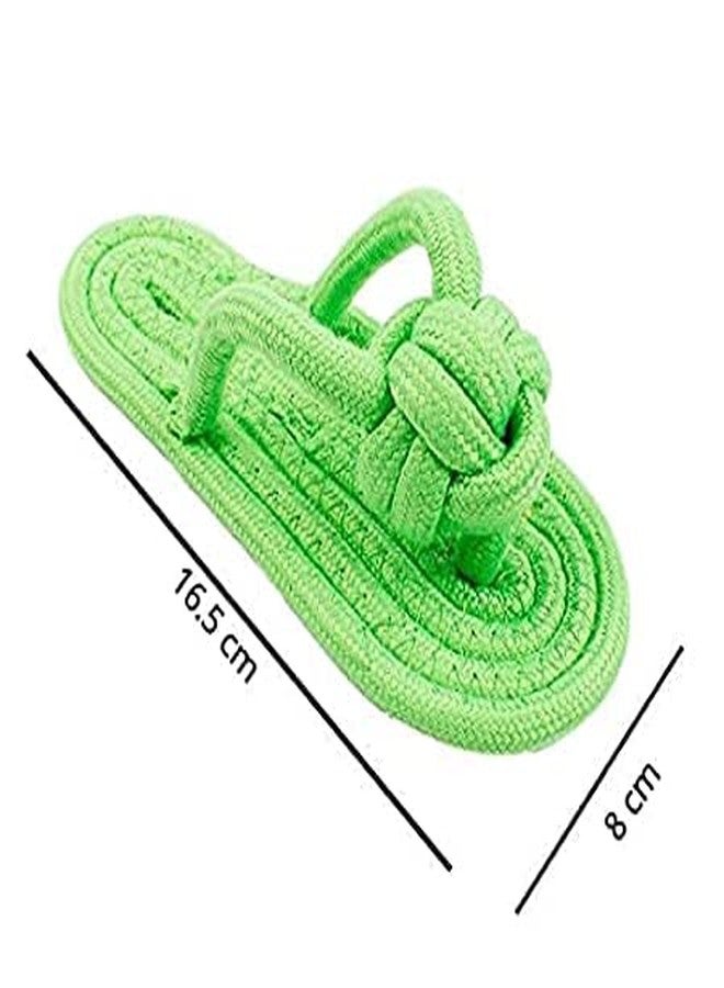 Pups&Pets Combo Pet Chewing Cotton Rope Molar Toy for Dogs, Puppies & Cat - Pack of 3 (1 Tyre, 1 Slipper & 1 Rope) - (Color as per Availability) - Image 2