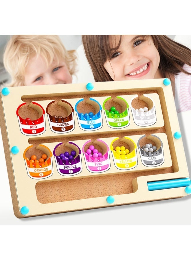 Twisoo Magnetic Color & Counting Maze for Toddlers – Montessori Puzzle Board with Magnetic Pen (Dinosaur, Paint, Ice Cream & Alphabet Themes), Color Matching & Number Recognition - Image 5