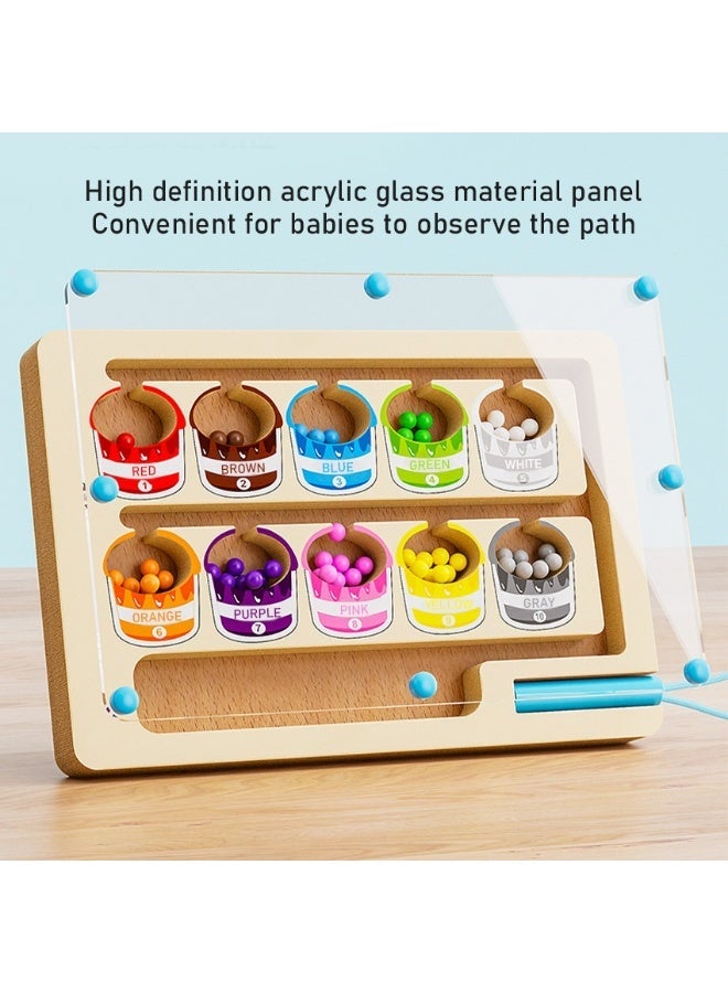 Twisoo Magnetic Color & Counting Maze for Toddlers – Montessori Puzzle Board with Magnetic Pen (Dinosaur, Paint, Ice Cream & Alphabet Themes), Color Matching & Number Recognition - Image 2