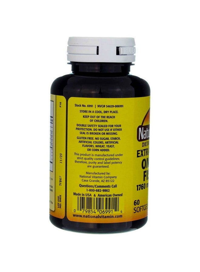 نايتشرز بليند زيت السمك من Nature's Blend 1760 مجم أوميجا 3 قوة إضافية - 60 كبسولة هلامية - Image 3